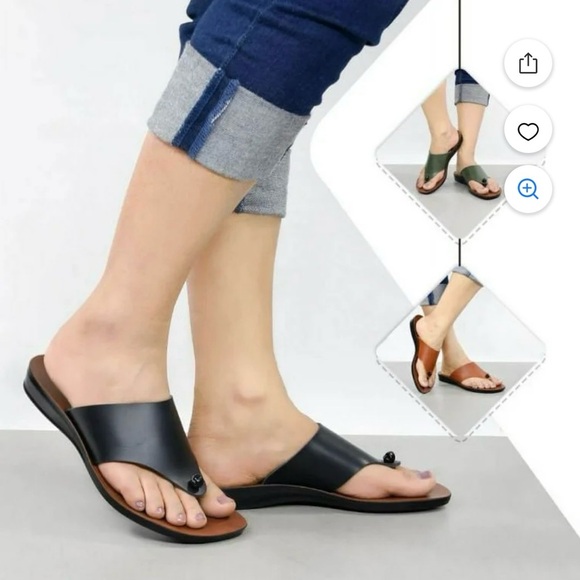 Aerosoft Orthopedic Flat Sandals Black/Brown Women’s Sz: 41 EU. (10 US) - Picture 2 of 12